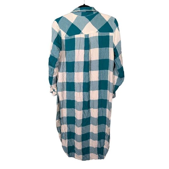 Cato Green and White Plaid Button Up Tunic/Dress Women's Small - Picture 2 of 6